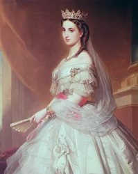 Szász-Coburg-Gothai Sarolta (1840-1927), belga hercegnő és mexikói császárné portréja